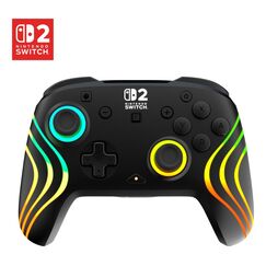 Turtle Beach Afterglow Wave Schwarz Kabelloser RGB-Gaming-Controller offiziell lizenziert für Nintendo Switch 2