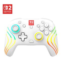 Turtle Beach Afterglow Wave Weiß Kabelloser RGB-Gaming-Controller offiziell lizenziert für Nintendo Switch 2, Farbe: Weiß