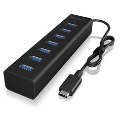 ICY BOX IB-HUB1700-C3, Type-C® zu 7-Port USB 3.2 Gen 1 Hub, Alu-Gehäuse