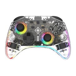 Deltaco Gaming GAM-198-T Gaming-Controller Transparent Bluetooth/USB Gamepad Nintendo Switch, Nintendo Switch 2, Nintendo Switch OLED, Android, PC