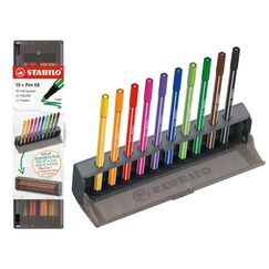 STABILO 6810-7 Filzstift Medium Orange, Braun, Violett, Schwarz, Ultramarine, Karmin, Gelb, Pink, Grün, Hellgrün 10 Stück(e)