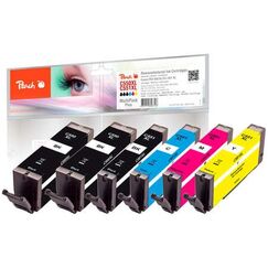 Peach PI100-188 Druckerpatrone 6 Stück(e) Kompatibel Hohe (XL-) Ausbeute Schwarz, Cyan, Magenta, Foto schwarz, Gelb