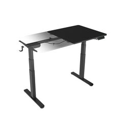 ICY BOX IB-EW122B-TT, Elektrisch höhenverstellbarer Tisch, Tischplatte 140x70 cm, Höhe 63-128cm
