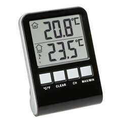 TFA-Dostmann PALMA Flüssigkeitsumgebungs-Thermometer Drinnen/Draußen Schwarz, Grau