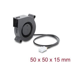 DeLOCK Radiallüfter / Lüftergebläse 12 V DC 50 x 50 x 15 mm mit 3-Pin Lüfteranschluss, schwarz