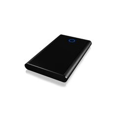 ICY BOX IB-273StU3, Ext. HDD-Gehäuse, 1x 2,5" SATA HDD zu USB 3.2 Gen 1 Host, blaue Kreisbeleuchtung, Aluminium, schwarz