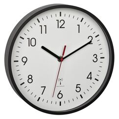 TFA-Dostmann 60.3550.01 Wand- /Tischuhr Analoge Uhr Rund Schwarz, Farbe: Schwarz