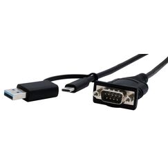 EXSYS EX-23001 Serien-Kabel Schwarz 0,5 m USB Type-A/USB Type-C DB-9