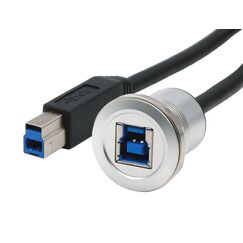 EXSYS EX-49187 USB Kabel USB 3.2 Gen 1 (3.1 Gen 1) 0,3 m USB B 5 Gbit/s Schwarz, Silber
