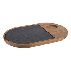 APS-Germany 00814 Serviertablett Oval Schwarz, Braun