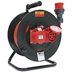 Steffen 0109732 25 25 Verlängerungskabel 25 m 2 AC-Ausgänge Drinnen/Draußen Schwarz, Rot