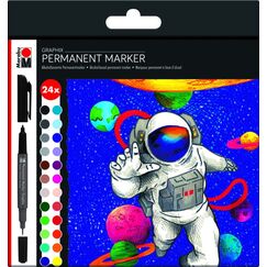 Marabu Graphix Permanent-Marker Mehrfarbig 24 Stück(e)