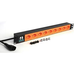 ONLINE USV-Systeme 019.224 Stromverteilereinheit (PDU) 9 AC-Ausgänge 1U Schwarz, Orange