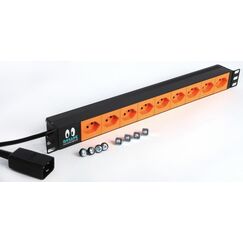 ONLINE USV-Systeme 019.225 Stromverteilereinheit (PDU) 9 AC-Ausgänge 1U Schwarz, Orange