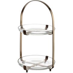 LEONARDO CUCINA Glas, Metall Kupfer, Transparent Rund Servierstand