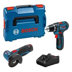 Bosch GSR 12V-15 + GWS 12V-76 +2 batteries 2 Ah + GAL 12V-40 (L) Professional Akku