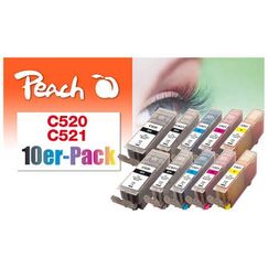 Peach 0F319977 Druckerpatrone 10 Stück(e) Cyan, Magenta, Foto schwarz, Gelb