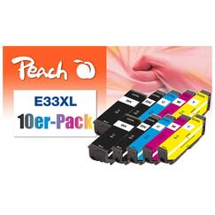 Peach 10er-Pack Tintenpatronen kompatibel zu Epson T3357, No. 33XL, C13T33574010
