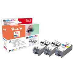 Peach 321199 Druckerpatrone 3 Stück(e) Original Standardertrag Schwarz, Cyan, Magenta, Gelb