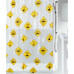 Spirella Danger Duschvorhang Polyethylen-Vinylacetat (PEVA) Weiß, Gelb