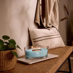 WoodWick Cedarwood & Ocean Moss Wachskerze Ellipse Laubmoose, Zedernholz Blau 1 Stück(e)