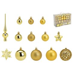 G. Wurm 10031758 Christbaumschmuck Weihnachtsschmuck-Set Kunststoff Gold 111 Stück(e)