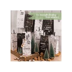 G. Wurm 10041076 Christbaumschmuck Weihnachtsschmuck-Set Karton, Papier, Holz Schwarz, Weiß 24 Stück(e)