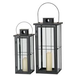 Boltze 1007819 Laterne Kerze Schwarz, Transparent