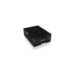 ICY BOX IB-RP108, Gehäuse für Raspberry Pi 4, Aluminiumldeckel und -boden, Acrylrahmen, schwarz/antrazit