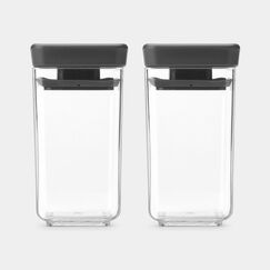 Brabantia Tasty+ Rechteckig Kanister 0,15 l Grau, Transparent 2 Stück(e), Farbe: Grau, Transparent