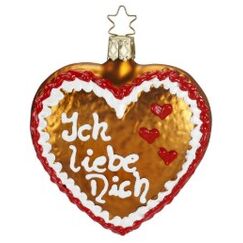 Inge‘s Christmas Decor 10149U018 Christbaumschmuck Spezifisches Weihnachtsornament Glas Gold, Rot