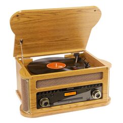 Fenton MemphisLW Plattenspieler mit Direktantrieb Holz Automatisch, Farbe: Holz