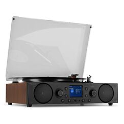 Audizio Tulsa Audio-Plattenspieler mit Riemenantrieb Schwarz, Holz Manuell