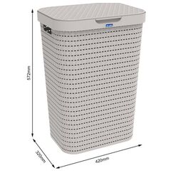 Rotho Country Wäschekorb 55 l Rechteckig Kunststoff Cappuccino, Farbe: Cappuccino