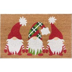 Hanse Home 105674-45X75 Teppich Drinnen Bodenmatte Rechteck Kokosnuss-Faser Braun, Rot, Weiß