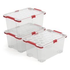 Rotho 1063600096WS Aufbewahrungsbox Rechteckig Kunststoff Rot, Transparent