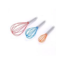 MSV 110327 Schneebesen Französisches Wischen Edelstahl Blau, Orange, Rot