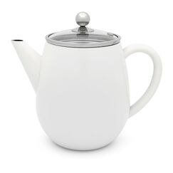 Bredemeijer 111013 Teekanne Einzelne Teekanne 1100 ml Transparent, Weiß