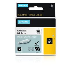 DYMO IND Schrumpfschlauch-Etiketten - 9mm x 1,5m - Schwarz auf Weiß