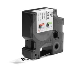 DYMO Rhino Industrie Nylonetiketten | flexibel | 19 mm x 3,5 m | schwarze Schrift auf weißem Untergrund | selbstklebendes Schriftband