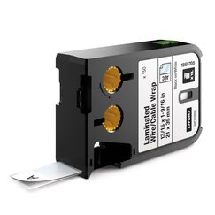 DYMO XTL Laminiertes Kabeletikett | Vinyl | selbstlaminierend 21 x 39 mm | 150 Etiketten | schwarz auf weiß