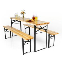 EASYmaxx 12201 Gartenmöbel-Set Schwarz, Holz