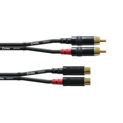 Cordial CFU 3 CE Audio-Kabel 3 m 2 x RCA Schwarz, Rot