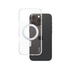PanzerGlass CARE™ by ® Case Transparent m. Silber Kickstand & MagSafe iPhone 16 Pro Max
