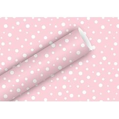 Braun + Company Geschenkpapier 2mx70cm, Polka Dots zartrosa