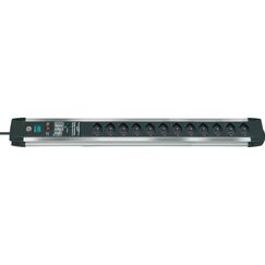 Brennenstuhl 1391002608 Spannungsschutz Aluminium, Schwarz 12 AC-Ausgänge 3 m