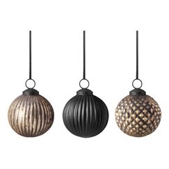Villeroy & Boch Christmas Chic Weihnachtsbaumschmuck Kunststoff, Glas, Edelstahl Schwarz 3 Stück(e)