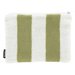 Kolma Etui Stripy Olive/Weiss Kulturbeutel Baumwolle Weiß, Olive