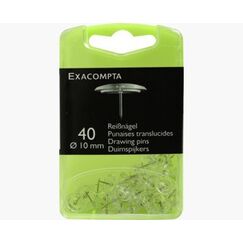 Exacompta Pinwandnadel, runder Kopf, 40 Stk transparent, L:7mm, ø10mm
