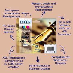 Epson Pen and crossword Singlepack Yellow 16XL DURABrite Ultra